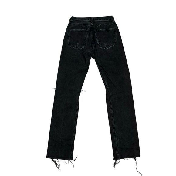 AGOLDE Cherie High Rise Straight Leg Jeans Distortion Black Women's Size 25 - Picture 6 of 15